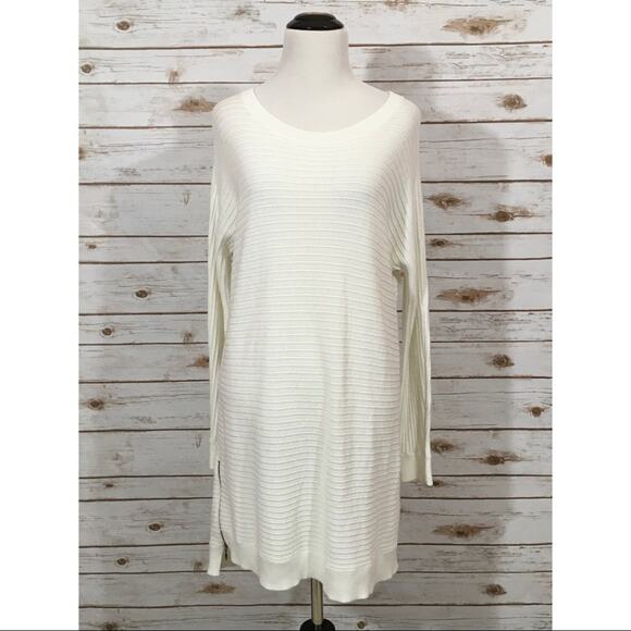 Trouve Side Zip Sweater Tunic - White - Small - Picture 10 of 16